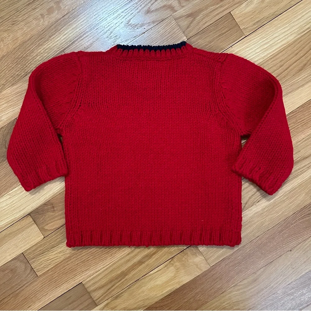 Vintage GAP Y2K NWT New Baby Gap Red Knit Holiday sweater with Bear size 2T